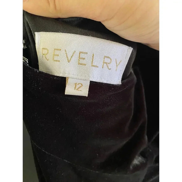 Revelry Women's Black Velvet Sleeveless Halter Neck Maxi Dress Size 12 - Picture 3 of 4